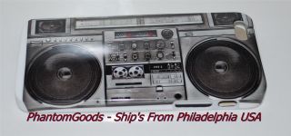 New Old School Boombox Stereo Apple iPhone 5 White Hard Plastic Case 