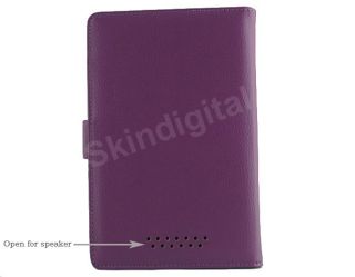 For Nook Tablet / Nook Color Purple Leather Case Cover Jacket + Screen 
