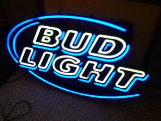 BUD LIGHT LED NEON LIGHTED BEER SIGN/MINT CONDITION/30LONG