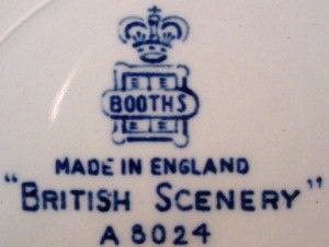 Booths China British Scenery Blue Soup Tureen Base Only
