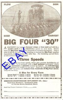 1914 Emerson Brantingham E B Big Four 30 Tractor Ad