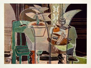   Interior Still Life Cubism Abstract Table Chair Georges Braque