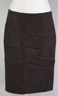 NWT BOSS HUGO BOSS Dark Purple Wool Back Slit Knee Length Pencil Skirt 