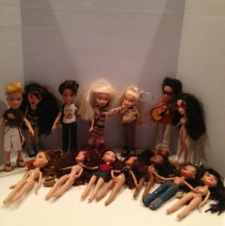 Large Bratz and Boyz Doll Lot and Carry Case