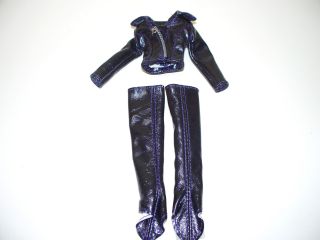 Bratz Dolls Clothing Vinyl Purple Jacket and Pants Set Great Condition 