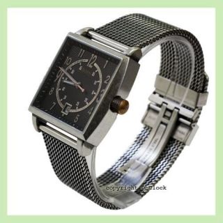 Hugo Boss Mens Silver Stainless Steel Chain Textured Band Retro Watch 