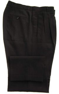 Boss Hugo Boss Mens Black Wool Pleated Dress Pants Trousers 35x31 