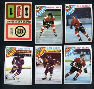   Hockey Set of 264 18 Stickers Bossy Lafleur Dryden Trottier NM