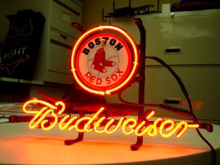 BOSTON RED SOX Baseball Budweiser Beer NEON LIGHT SIGN if022