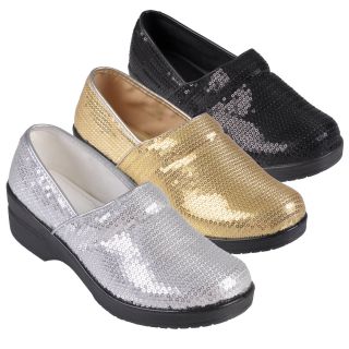 Journee Collection Womens Lightweight Sequined Clogs