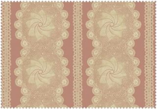 Yards Cotton Fabric Lace Doilies on Dusty Pink Stripe