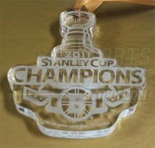 2011 Boston Bruins Stanley Cup Champions Game Used Glass Ornament