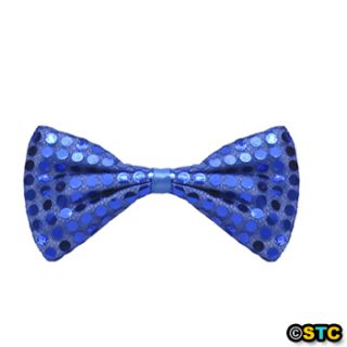 Blue Sequin Bow Tie ~ HALLOWEEN JULY 4TH DANCE COSTUME PARTY ACCESSORY 