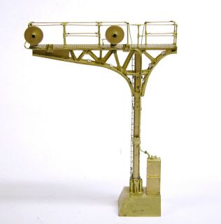 Brass Double Track Cantilever Signal Bridge by Overland