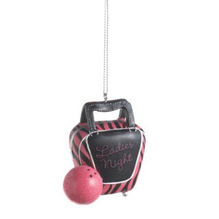 Pink Ladies Bowling Ball Bag Christmas Ornament CF 736