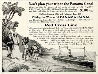   Canal Red Cross Line Steamship Cruise Bowring Stephano Travel