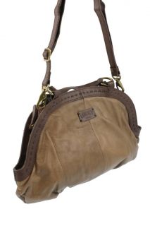 Lucky Brand Taupe Contrast Trim Bowler Handbag Medium BHFO