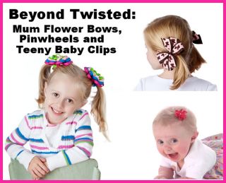book 4 beyond twisted pinwheel bows mum flowers and baby snap clips 