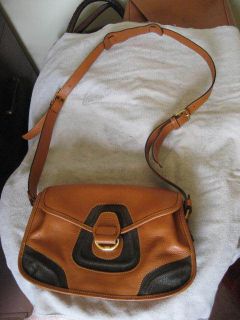 BRICS Vintage Italian Leather Saddle Bag Crossbody Purse Handbag 