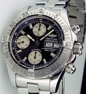 Breitling Chrono Superocean 500M A13340 42 mm Steel Bracelet Watch 