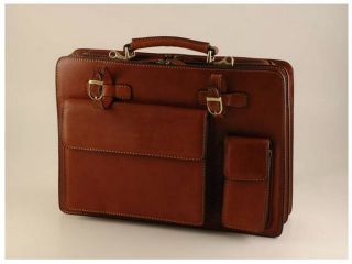 Italian High Quality Calfskin Leather Briefcase Brescia