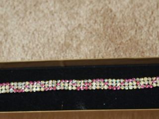Brillant Pinks Aurora Borealis Rhinestone Bracelet Jewelry
