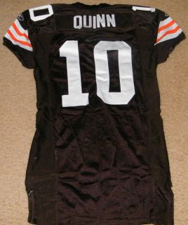 2007 CLEVELAND BROWNS BRADY QUINN ROOKIE SEASON GAME USED WORN JERSEY 