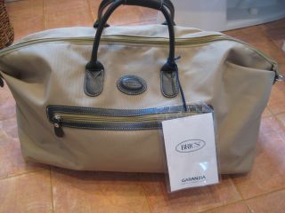 Brics dernier nylon and leather weekender bag, water resistant, holds 