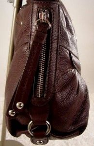   210 B.MAKOWSKY Glove Leather Double Handle Zip Top Satchel  Brandy #67