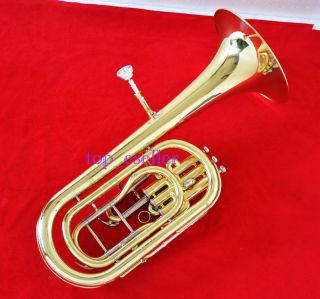 Professional Gold Lacquer Brass Baritone Horn New Case
