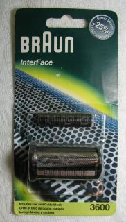 BRAUN Shaver Razor 3600 Foil & Cutterblock Interface 3615, 3612, 3610 