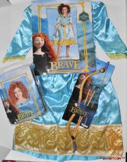 Disney Brave Merida Costume Dress Wig Bow Arrows Size 7 8 for 5 7 