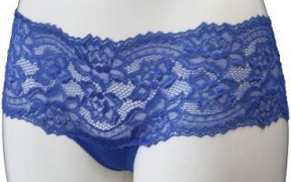 Ex Store Floral Lace Brazilian Shorts Knickers Royal Blue Size 8
