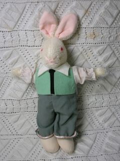 White Mohair Rabbit That Goes with Brooke Doll Jan Hagara 1991 Tagged 