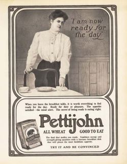 1905 Ad Pettijohn All Wheat Breakfast Food Advertising
