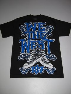 We The West Chucks 187 Inc Shirt Tee Black Blue Tshirt SS Short Sleeve 