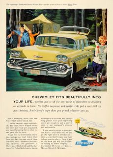 1958 Ad Vintage Chevrolet Brookwood Station Wagon GM Original 