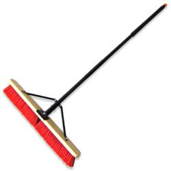  24 push broom specs steel tube handle 18 eva grip bristle broom head 