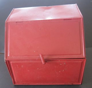   Painted Tin Bread Box Metal 2 Level Large Capacity Bread Box