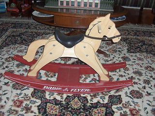 flexible flyer rocking horse wood red child play time left