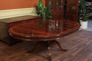 High End 60 Round Mahogany Duncan Phyfe Dining Room Table w/ Leaf
