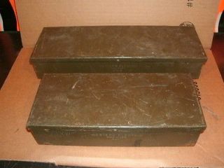   old antique industrial metal boxes western electric phone tool parts
