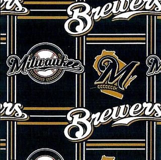  Brewers MLB Major League Baseball Pro Sports Team Fleece Fabric 