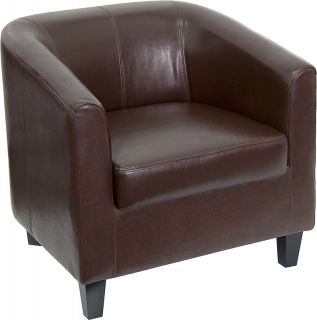 Brown Leather Office Guest Chair Reception Chair