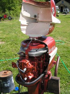 1956 Johnson 15 HP Short Shaft Outboard Motor Runs Original Collector 
