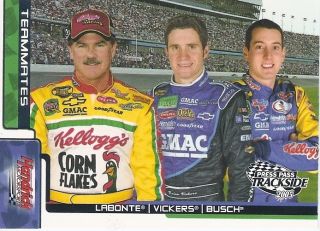 Awesome KYLE BUSCH TERRY LABONTE BRIAN VICKERS On The Same Card Card 