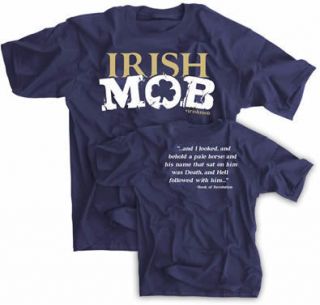 Irish Mob Football Shirt IRISHMOB13 Funny Vintage Notre Dame Tee 