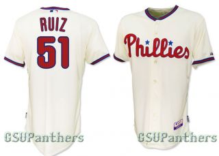 Carlos Ruiz Philadelphia Phillies Authentic Alt Ivory Cool Base Jersey 