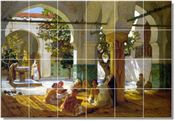 learning the quran 1921 by frederick bridgman 24x36 inch ceramic tile 