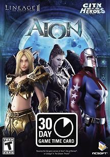    paid Play NC 30 Day Game Time Card AION, LineageII, City of Heroes